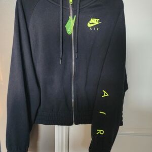 Nike Black Jacket with Bright Green Details